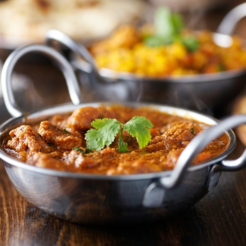 Goat curry in a rich spiced gravy at Shehnai Indian Restaurant on Main Street West, Hamilton